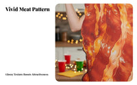 Meat Strip Outfit Realistic Print Funny Food Costume Single-Piece Design Food Themed Bodysuit for Families, Adults, Parties, Stage Performances