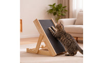 Adjustable Pet Scratching Board Foldable Cat Scratcher with Adjustable Height Standing Cat Scratcher  Wooden Frame for Cats, Small Dogs, Indoor