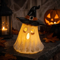 Halloween Ghost Tealight Holder Resin Ghost Figurine Weathered Decor Whimsical for Mantel