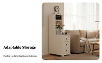 Space-Saving Narrow Storage End Table Multipurpose Nightstand Enclosed Compartment Household Furniture Easy Assembly for Apartment Residents, Homeowners, Sofa Side, Living Room, Small Spaces, Bedroom