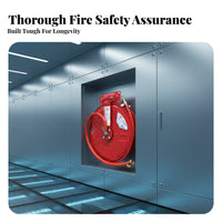 National Standard Compliant Fire Hose Reel 3C Certified Wall Mounted Fire Hose Reel All Copper Nozzle Thickened Steel Plate Base for Property Managers, Business Owners, Building Administrators, Commercial Buildings, Factories, Warehouses, Schools