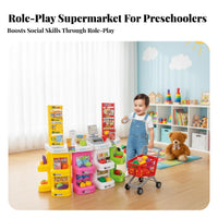 Supermarket Checkout Counter Toy Role Playing Kids Grocery Store Playset Interactive Checkout Counter Toy for Girls, Boys, Indoor Play, Playroom, Home