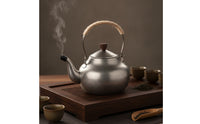 Teapot with Rope Wrapped Handle Food Grade Stainless Steel Teapot Large Capacity Cookware for Camping
