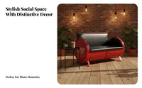 utilitarian aesthetic Oil Drum Armchair distinctive Barrel Design Bar Set chic Look Commercial Furniture for Restaurant Owners, Cafes, lounges, Restaurants, Tea Houses