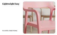 Thickened Construction Molded Stackable Chair Modern Minimalist Design Molded Shell Chair Integrated Armrests Plastic Armchair Ergonomic Backrest for Homeowners, Restaurant Owners, Event Planners, Dining Room, Kitchen, Home Office, Balcony