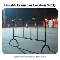 Movable Guardrail Stable Feet Heavy Duty Steel Barrier Sturdy Portable Steel Barrier for Road Work Areas, Public Events, Parking Lots