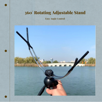 Adjustable rod holder for ice fishing