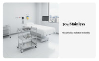 Heavy Duty Medical Instrument Trolley Long-Lasting Medical Service Cart No Assembly Required Beauty Salon Rolling Cart Easy to Clean for Laboratory Technicians, Restaurant Employees, Home Users, Hospital, Medical Center, Laboratoryoratory Oratory