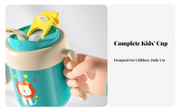 Double-Layer Insulation Stainless Steel Toddler Cup with Handles Safe Insulated Straw Sippy Cup Leak Proof for Mealtime, Travel, Daycare