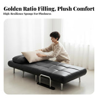 Foldable Design Convertible Futon Bed Space-Saving Tufted Folding Sofa Bed Multi-Functional Household Furniture Easy Assembly for Small Apartment Dwellers, Students, Homeowners, Living Room, Bedroom, Home Office