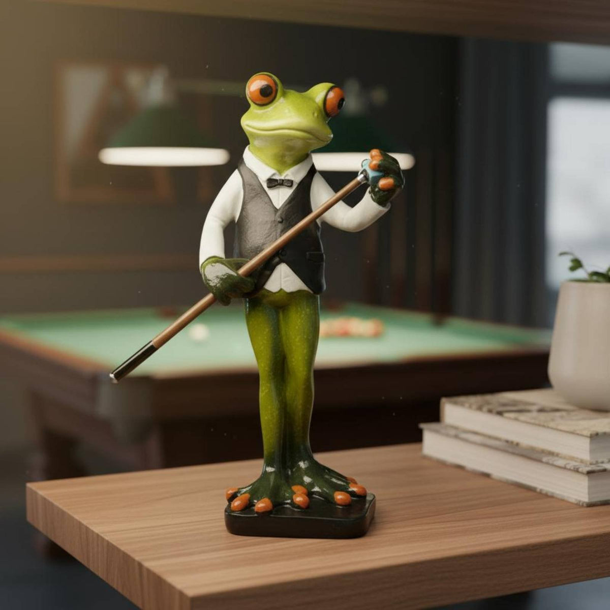 Costumed Frog Figurine Nordic Design Anthropomorphic Frog Statue Long-Lasting for Garden, Office
