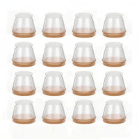 16 Pieces Silicone Chair Leg Cap with Felt Bottom Clear Chair Leg Protector with Felt Bottom Quiet Non-Slip for Hardwood Floors