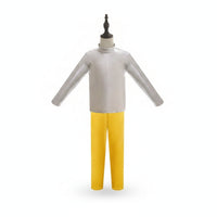 Shiny Silver Spacecraft Costume Yellow Trousers Spacecraft Stage Costume Smooth Finish Dress-up Item Long Sleeve for Children, Performance