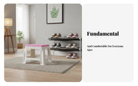 Small Square Stool Colorful Small Portable Stool Compact & Space-Saving Footstool for Young Children, Entryway