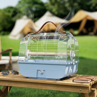Parrot Carrier Hard-Sided Clear Box, Portable Bird Cage with Top Handle, Outdoor Pigeon Carrier for Travel, Transparent Cockatiel Carrier Case