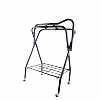 Heavies Duty Saddle Rack Cart Space-Saving Folding Saddle Rack Extra Hooks for Stable