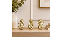 3 Pieces Monkey Figurine Resin Monkey Statue Decorative Tabletop Decor for Shelf, Cabinet, Office