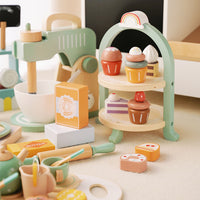 Nordic Wooden Pretend Play Tea Set for Kids