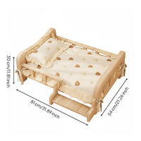 Wooden Dog Bed Easy to Clean Wooden Pet Cot Strong Load Bearing for Indoor