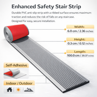PVC Non-Slip Step Edge Protector for Indoor Stairs and Outdoor Soft Anti- for Kids security, Self-Adhesive Strip