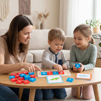 Kindergarten Wooden Blocks Spelling Game Interactive Word Spelling Game Basic Words Word Building Toy Tactile for Preschoolers, Homeschool, Classroom, Playroom