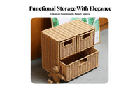 Multi-Drawer Organizer Rattan Weave Design Organizing Box Pull-amethod Drawers