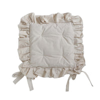 Ruffled Chair Cushion Square Chair Pad with Ties Padded Easy-to-Tie for Dining Chairs