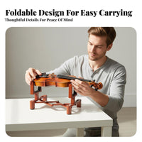 Foldable Violin Stand Space-Saving Violin Stand Adjustable Portable Holder for Violinists, Music Students