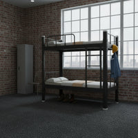 Metal Bunk Bed Space-Saving Bunk Bed with Storage Heavy Duty Furniture for Students, Employees, Student Rooms, Employee Housing, Apartments