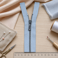1# Metal Open-End Zipper with Teardrop Pull for Doll Clothes