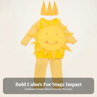 Soft Material Sun Costume Outfit Long-Sleeve Sun-Themed Costume Bright Colors Dress-up Clothing Fun Design for Children, Cosplay