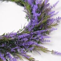 Seasonal Door Wreath for Front Door, Artificial Lavender Wreath 100-200cm, Flocked Violet & Green Home Decor