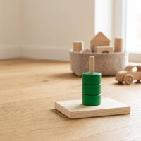 Vertical Stacking Peg Toy Rounded Wooden Stacking Toy Compact for Playroom, Kids