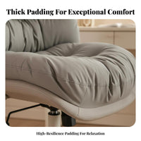 Height Adjustable Upholstered Caster Chair 360-Degree rotate Upholstered Rolling Chair Minimalist Design Office Furniture Comfortable Seating for Students, Teens, Adults, Study Room, Bedroom