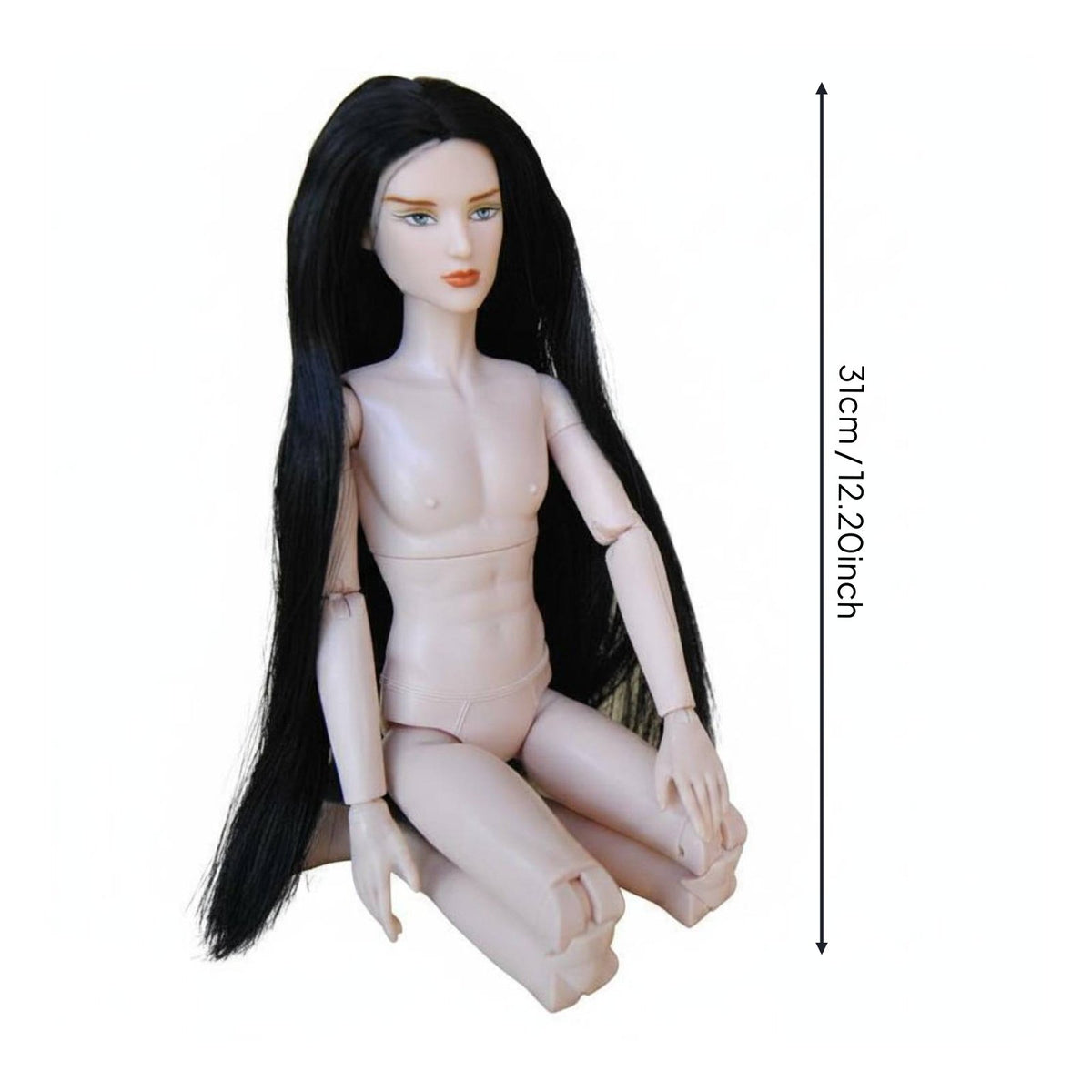DIY Customization 1/6 Scale Male BJD Body Highly Poseable Articulated Male Doll Figure Anatomically Proportioned 31cm BJD Nude Doll Body for Hobbyists, Art Projects, Stop Motion Animation, Display Collection