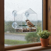 birds Feeder Weatherproof Acrylic Outdoor Accessory for Elderly, Cat Owners, Balcony, Patio