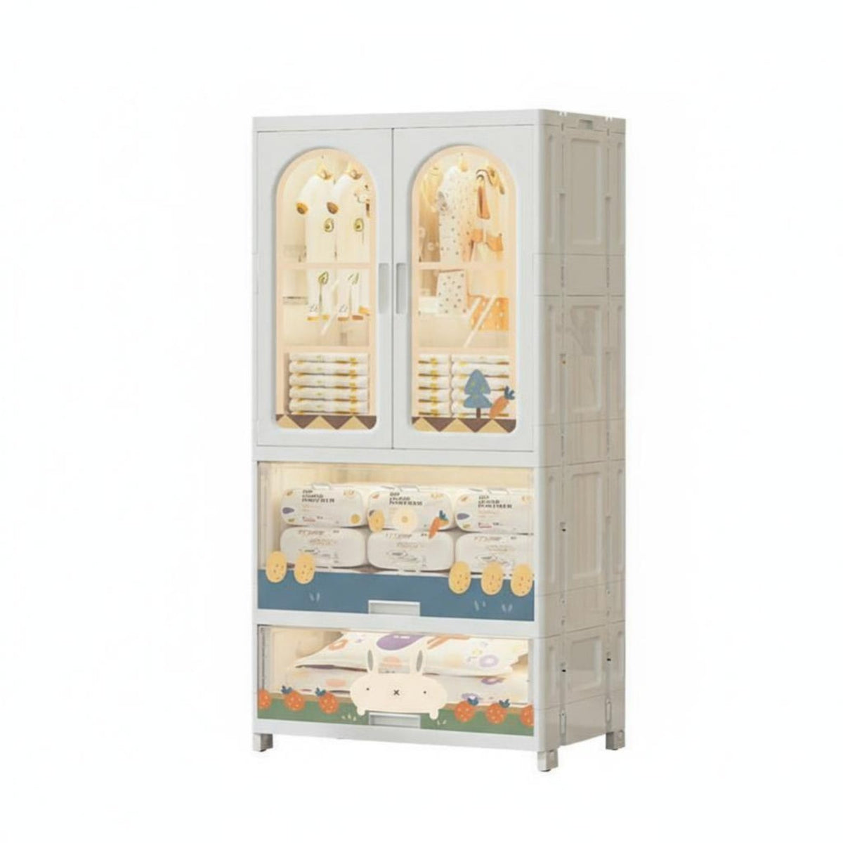 Installationtool-tool-free Foldable Storage Tower Easy Assembly Home Furniture Space-Saving Organizer Unit Large Capacity for Infants, Homeowners, Nursery, Bedroom, Narrow Spaces, Playroom