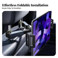 Car Headrest Tablet Mount Stable Support Car Rear Seat Tablet Holder Adjustable Headrest Mount 360° Rotation for Family, Travel