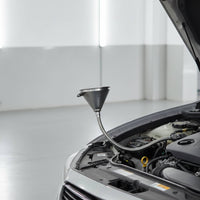 Metal Gooseneck Funnel Heavy Duty Funnel with Screen Spill-Resistant for Vehicle Owners, Automotive Maintenance, Garage