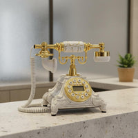 Ornate Vintage Button Phone Decorative Prop Desk Phone Eye-Catching for Collectors, Living Room, Office, Photo Studio