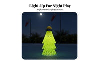 Long-Lasting LED Shuttlecock Windproof Light-up Badminton Shuttle High Elasticity for Amateur Players, Families, Training, Park