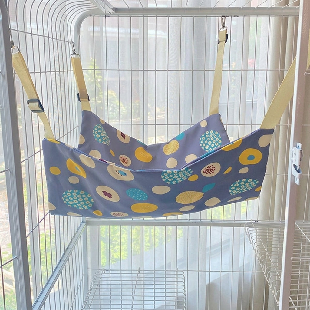 Hanging Cat Bed and Reversible Woven Material Cat Swing, Single Layer Cat Hammock, Breathable Cooling Cat Cage Accessory for Indoor Sleeping Use