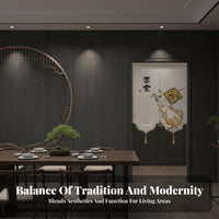 Chinese & design Split Panel Tapestry Ink Wash Painting Design Door Curtain Serene Atmosphere Room Divider Decorative for Asian Culture lovers, Restaurant Owners, Doorway, Closet, Kitchen, Party