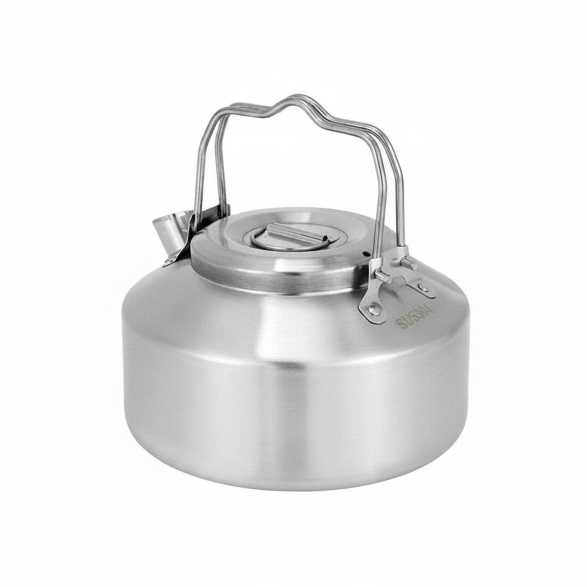 Sturdy Stainless Steel Camping Kettle Lightweight Double Handle Teapot Even Heating Portable Water Boiler Easy to Clean for Campers, Hikers, Picnic