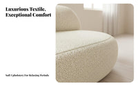 Wavy Sectional Sofa Cream & Design Appearance Living Room Seating Curved Design Featured Chair for Business Owners, Families, Salon Establishment