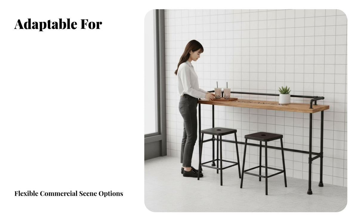 Urban-inspired Pipe Leg Table Rustic Look Commercial Furnishing Space-Saving Pub Set for Business Owners, Interior Designers, Bar, Restaurant, Dining Room