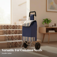 Foldable Stair-Climbing Shopping wagon Lightweight Stair Climbing wagon two-in-oneUse Wheeled Trolley Multi-Functional for Shoppers, People with restricted Mobility, Apartment Dwellers, Supermarket, Stairs, Moving, Laundry