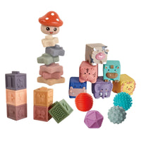 Press Building Blocks Soft Stacking Blocks   Bath Stacking Toy for Infants, Young Children, Bath Time