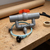 U-Shaped Pipe Venturi Fertilizer Injector Red Handle Irrigation Fertilizer Injector Tapered Outlet Garden Equipment Transparent Hose