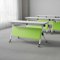 Multi-Functional Foldable Training Desk with Wheels Thickened Steel Frame Mobile Conference Table for Classroom